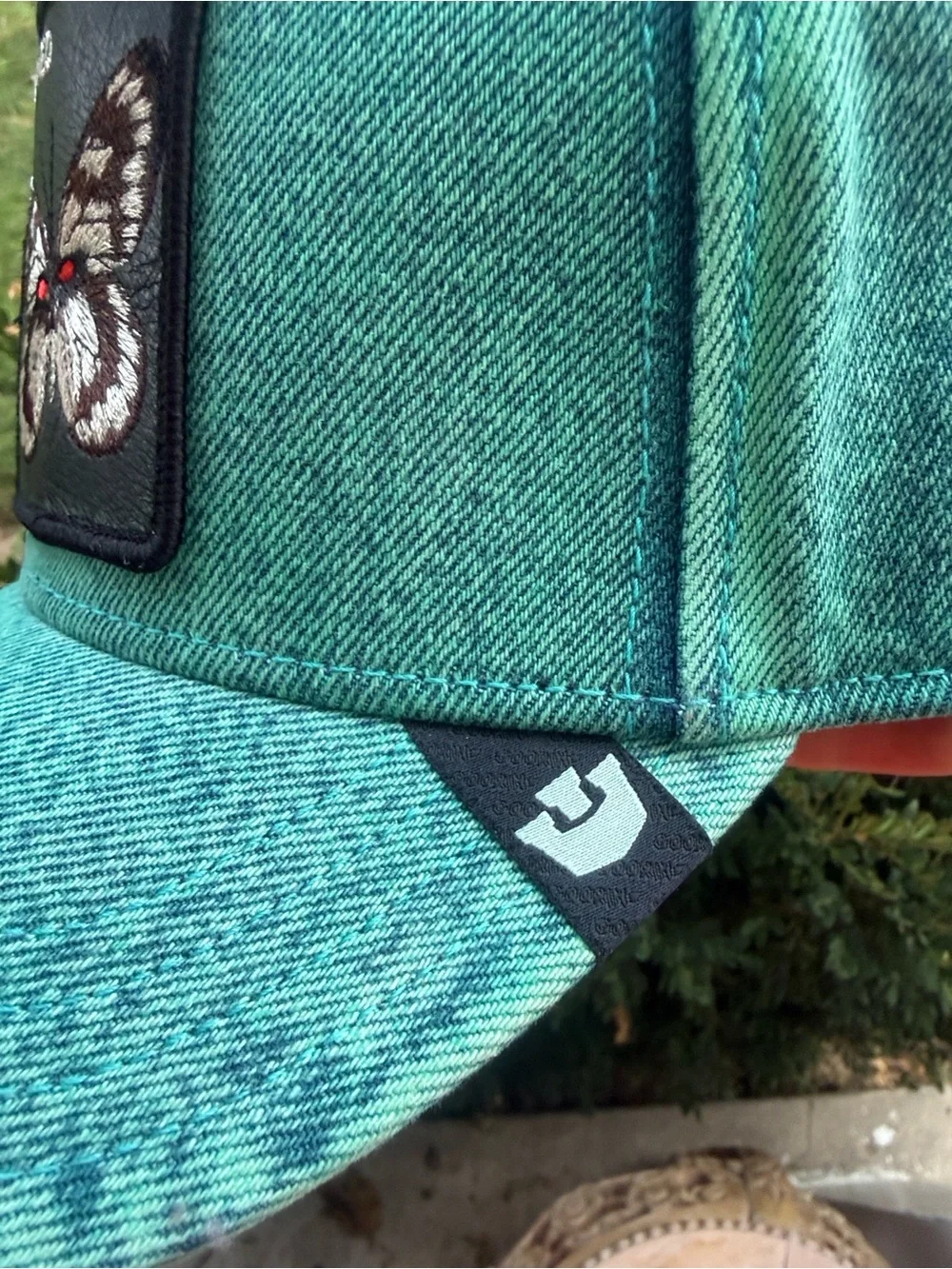 🦋Unisex doomed green denim butterfly 🧢 hat 🦋